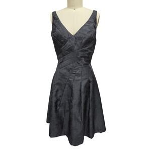 White House Black Market Black Floral Damask Cocktail Dress 14
